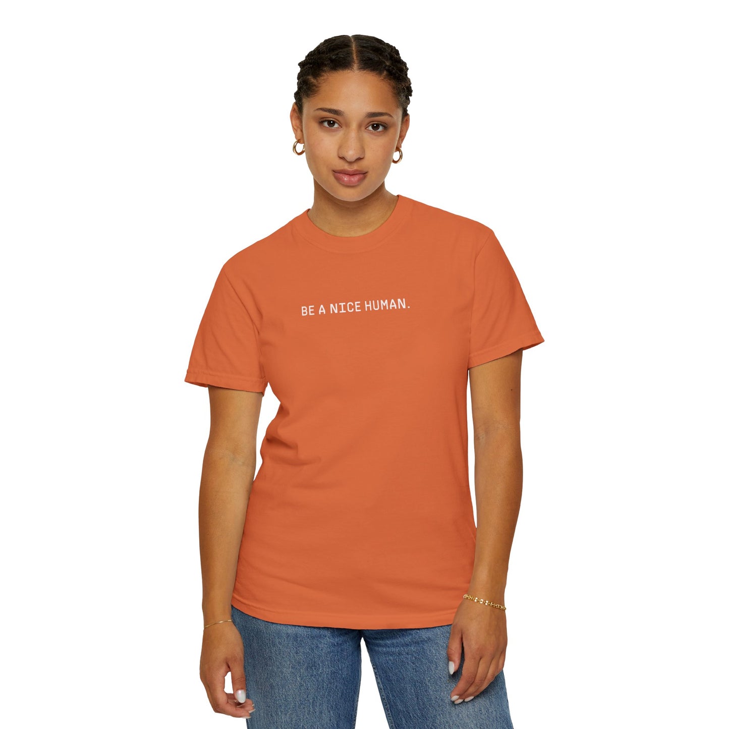 BE A NICE HUMAN | Original | Unisex T-shirt | Orange or Black