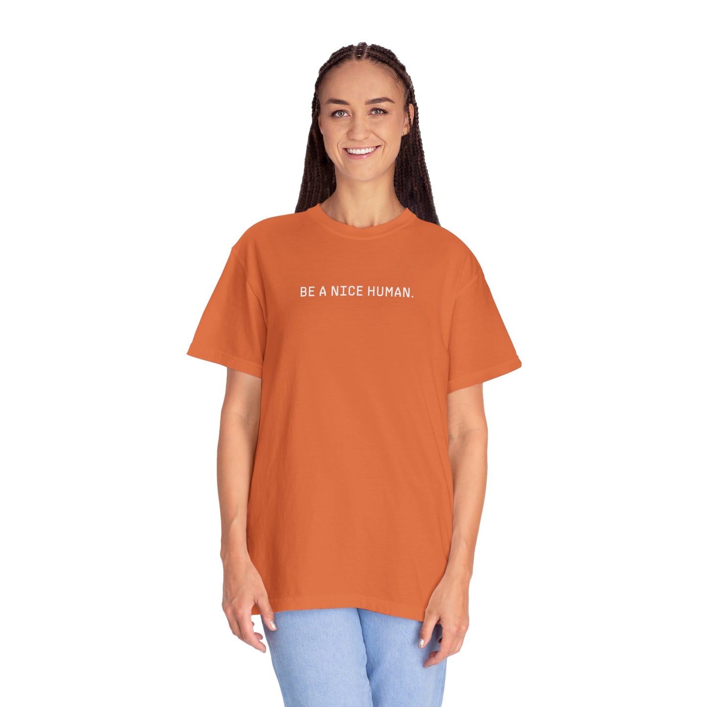 BE A NICE HUMAN | Original | Unisex T-shirt | Orange or Black